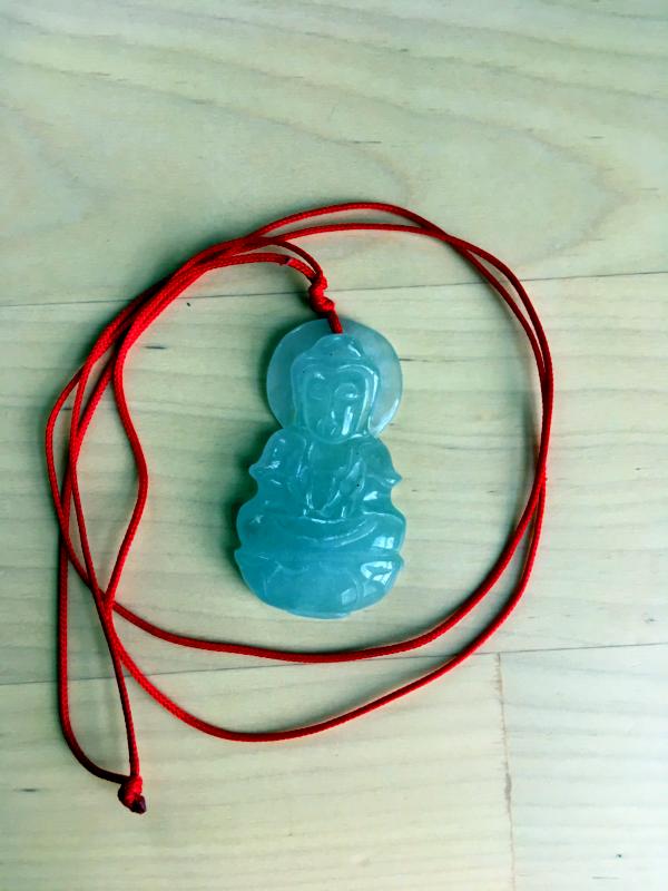 jade amulet of Guanyin given to me by my wife many years ago